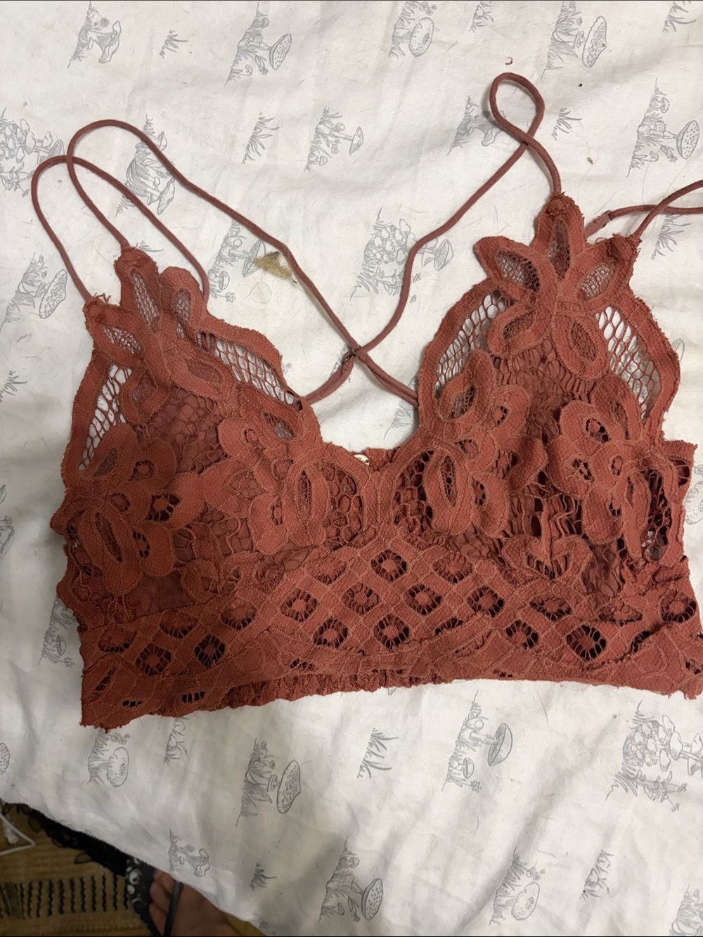 Free people Lace Bralette in Rust